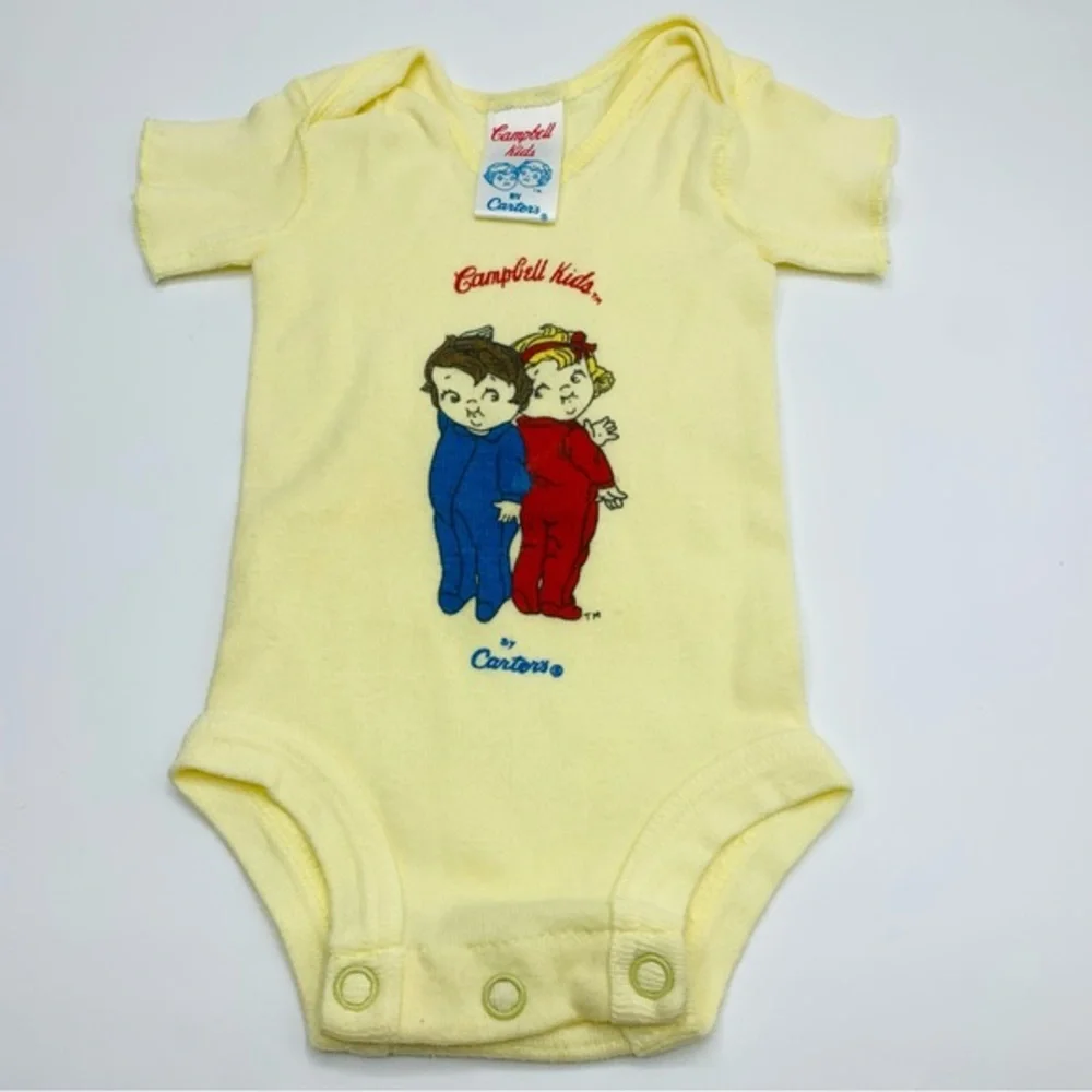 Rare Vintage 1986 Campbell Kids by Carter's Yellow Onesie Small to 11lbs